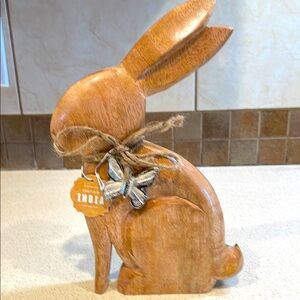 NWT Wooden Easter Bunny Decor